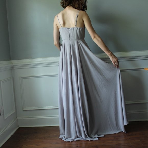 Nwt Lulus gray chiffon dress - Picture 3 of 6